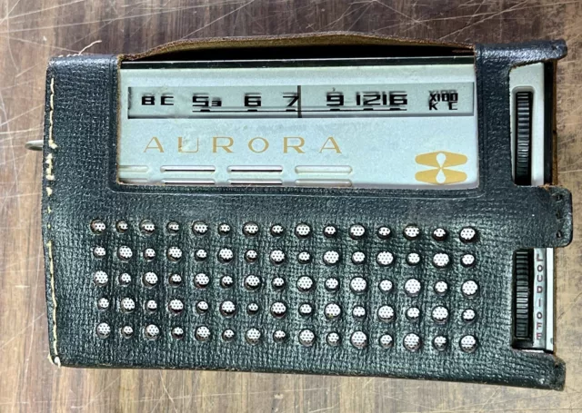 Vintage Aurora 8 Deluxe Transistor Radio W/ Case, Parts/Repair-See Photos & Info