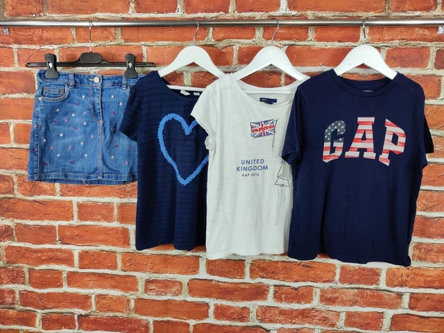 Girls Bundle Age 7-9 Years Next Gap Denim Skirt Short Sleeve T-Shirts Tops 134Cm