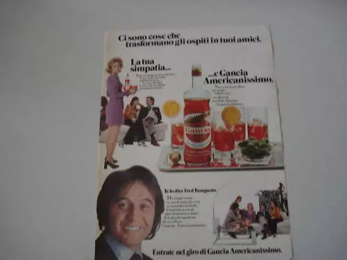 advertising Pubblicità 1974 GANCIA e FRED BONGUSTO