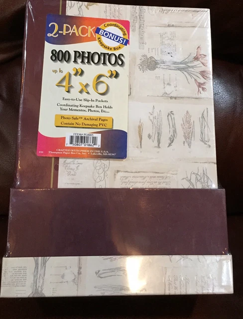 Nuevo Paquete de 2 Libro de Fotos 4 X 6 Con Caja de Guarda de Sake Almacena 800 Fotos