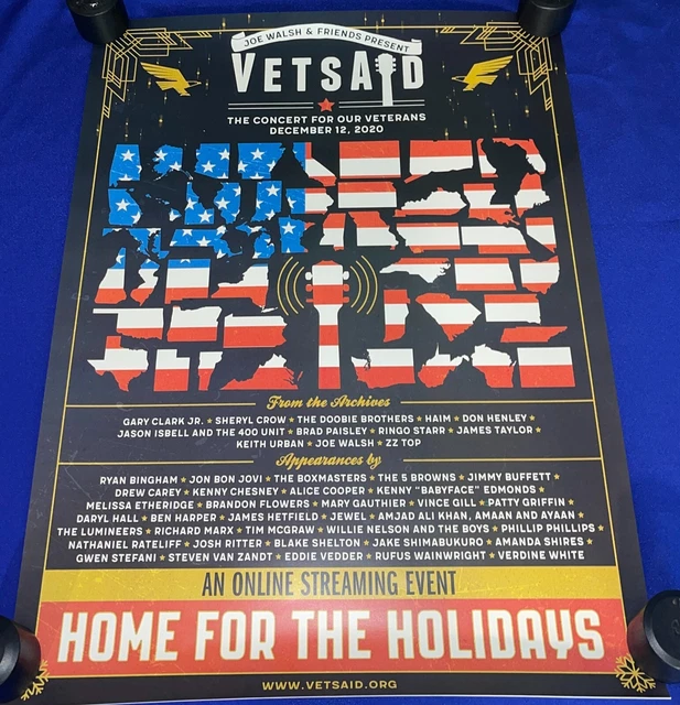 2020 Joe Walsh & Friends Vetsaid CONCERT POSTER 18x24in Willie/Ringo/Bon Jovi