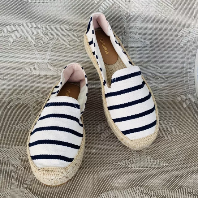 Soludos The Seville Stripe Smoking Slipper Womens Espadrille Sz 7.5 Slip On