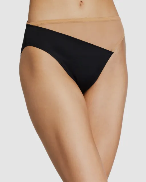 $126 Norma Kamali Women's Black Snake Mesh Bikini Bottom Swimwear Size Small