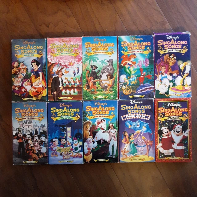 LOT OF 10 Disney "Sing Along Songs" VHS Tapes, Good condition. All your