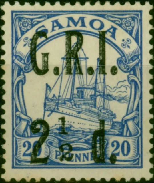 Samoa 1914 2 1/2d on 20pf Ultramarine SG104 Fine & Fresh MM