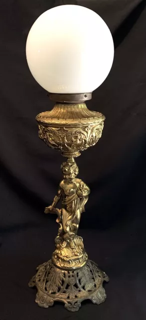 VTG 1966 L&L WMC GOLD CHERUB & POT Embossed Parlor Table Lamp 29” PARTS REPAIR VTG 1966 L&L WMC GOLD CHERUB & POT Embossed Parlor Table Lamp 29” PARTS REPAIR