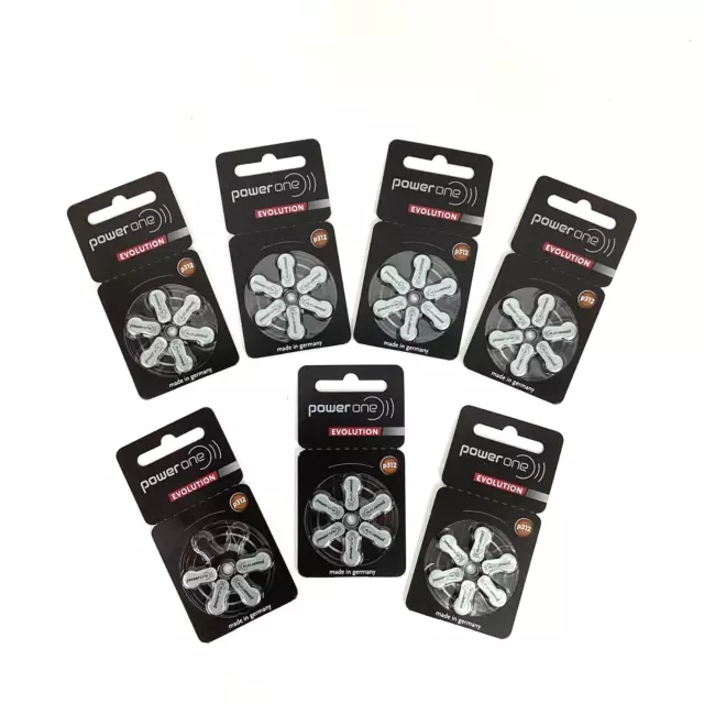 Power One Evolution - baterías de audífonos - paquetes de 6 baterías - 7 paquetes - p312