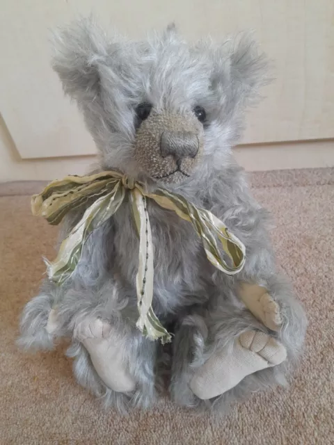 Pam Howells - One of a Kind Fully Jointed Grey Mohair Artist Teddy Bear