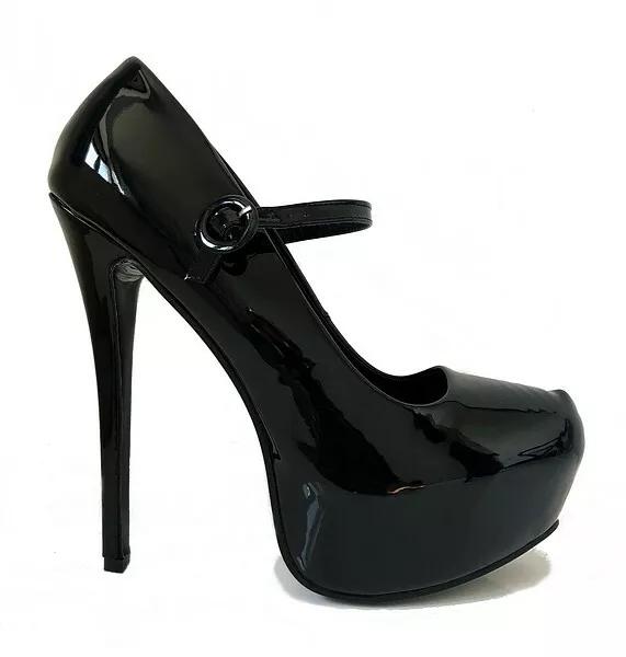 BLACK HIGH HEEL shoes UK size 10 Mary Jane style Noo Shoes, new & boxed ...