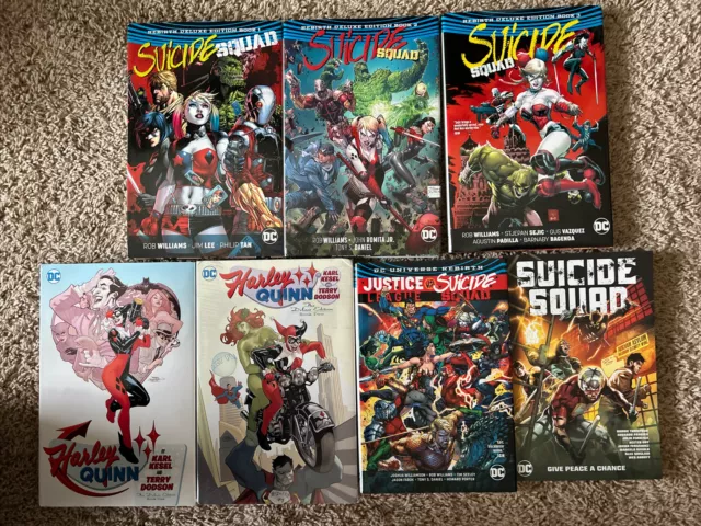 Graphic Novel Lot Harley Quinn Batman Deluxe Suicide Squad HC Vol 1 2 3 Rebirth