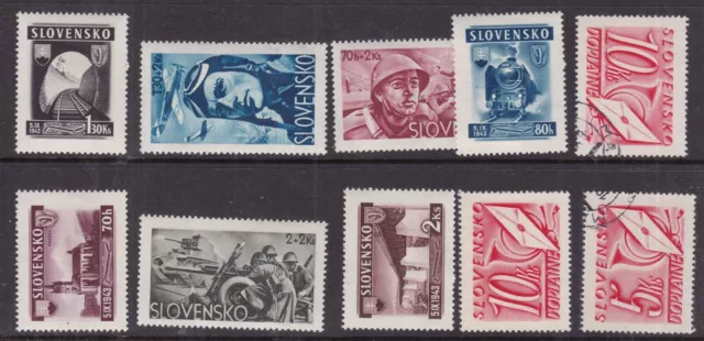 SLOVAKIA  ^^^^^^^1940's x10  hinged( 2 used )  @@xro104slov