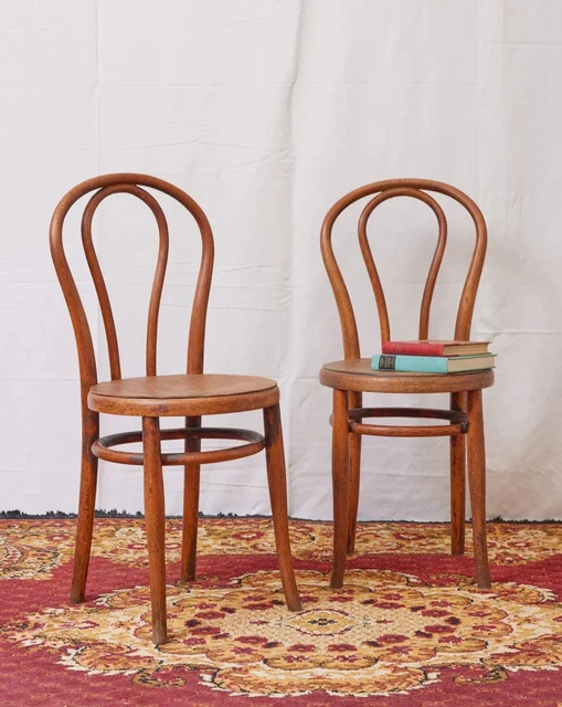 Chaise de bistrot parisien en bois HALLES - Style Baumann années 50