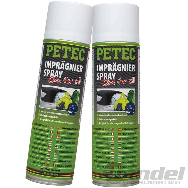 2x PETEC 500ml SPRAY IMPREGNANTE PULIZIA CAPOTE TESSUTO PROTEZIONE A LUNGO TERMINE