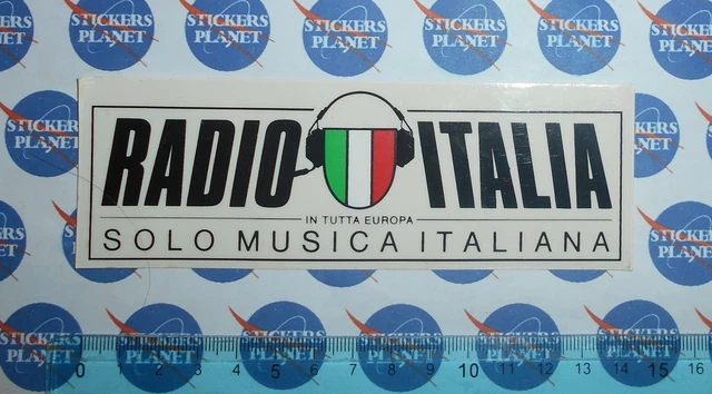 Autocollant Vintage Radio Italia Solo Musica Italiana - Années 80 - Fabriqué En Italie