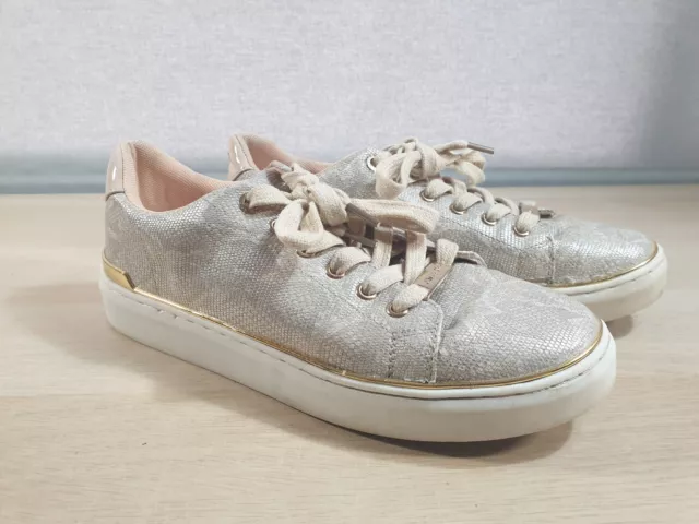 Kurt geiger shop rose gold trainers