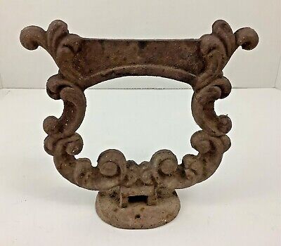 Antique Cast Iron Ornate Boot Scraper Large w/ Mounting holes 1800'S