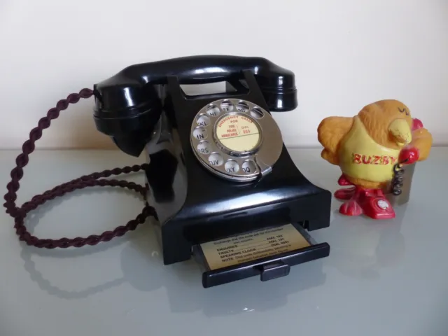 Black Bakelite Dial Telephone Restored And Converted 332L