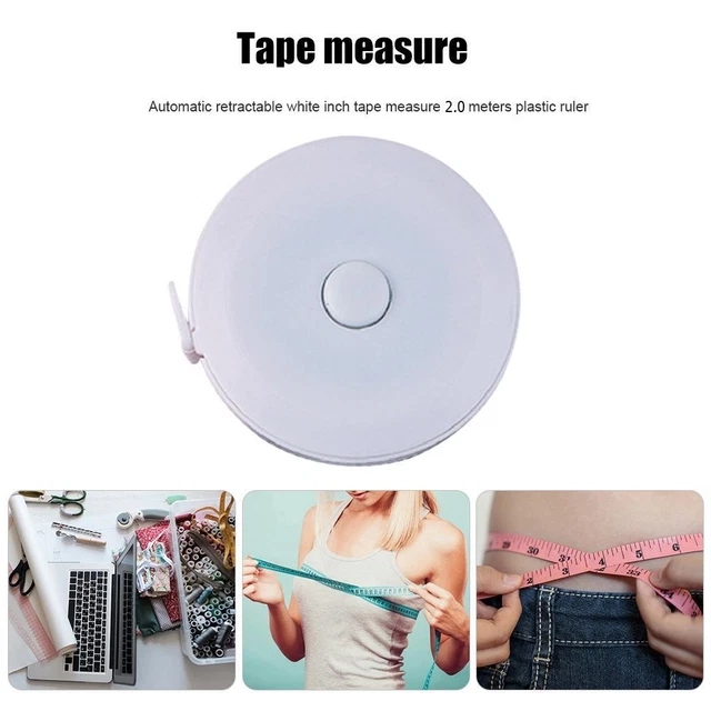 2m Retractable Measure Tape Kid Height Size Gauge Measurement Ruler (White) FS2# 2