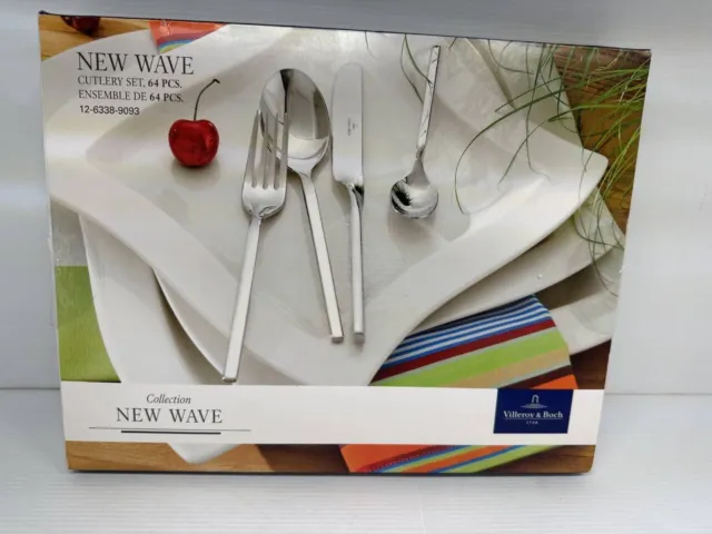 Villeroy and Boch: New Wave, 64-Piece - 18/10 Flatware Set Serving  12 - NEW!