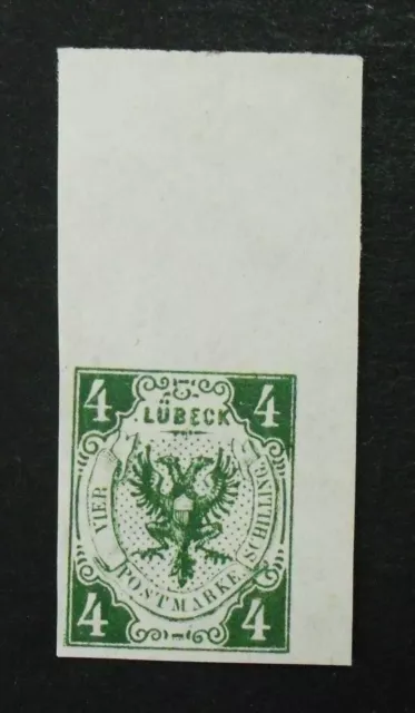 1859Mi: 35,- MiNr 5a Wappen 4 Schilling dunkelgrün ungebraucht Ecke oben rechts