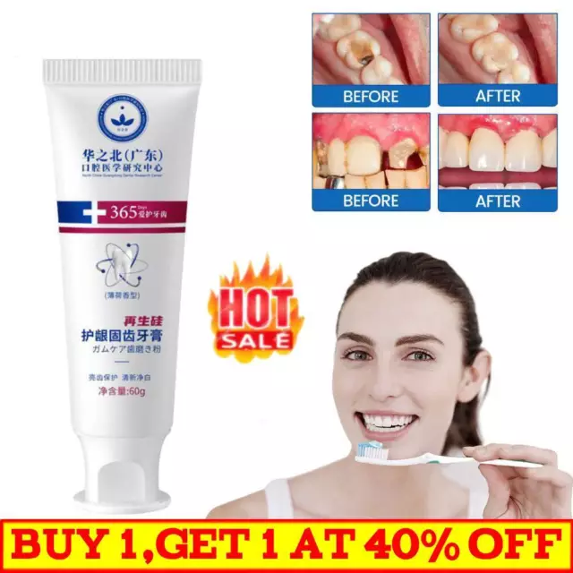 60g Upgrade Quick Repair of Cavities Caries Removal of Plaque Stains Toothpaste✨