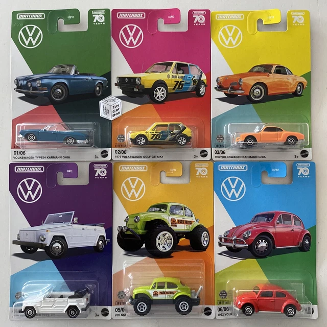 2023 MATCHBOX VW 6 Cars Set (2x Karmann Ghia, Golf, Type 181 & 2x