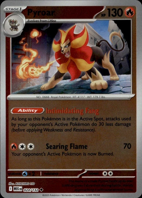 Pyroar Meg PYROAR UNCOMMON MEG ME01: Mega Evolution 024/132 LP £1.78 - PicClick UK