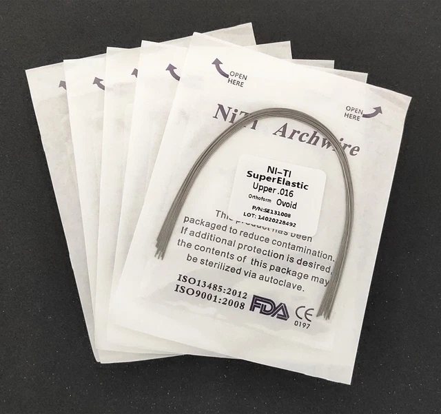 10Pack Dental Niti Super Elastic 5 Color Coated Orthodontics Arch Wires Round
