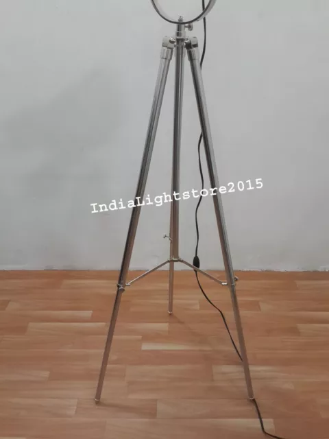 Vintage Style Retro Floor Lamp Tripod Stand Nautical Designer Spot Search Light 3