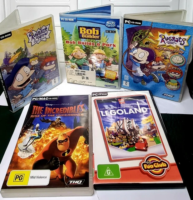 PC COMPUTER GAMES bundle rugrats, bob the builder, the incredibles