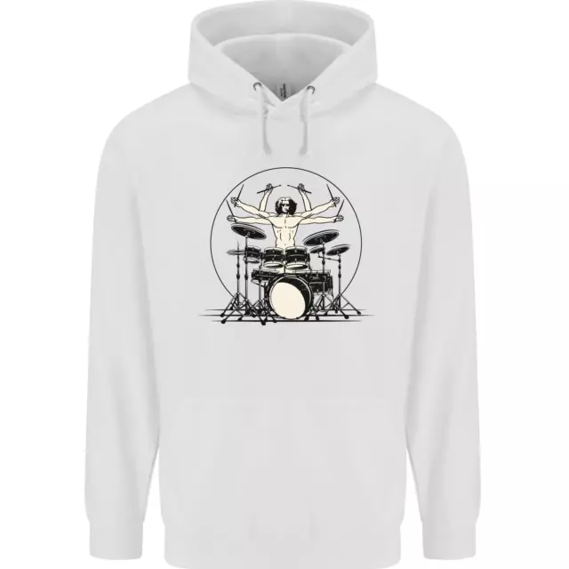 Vitruvian Drummer Funny Drumming Drum Childrens Kids Hoodie