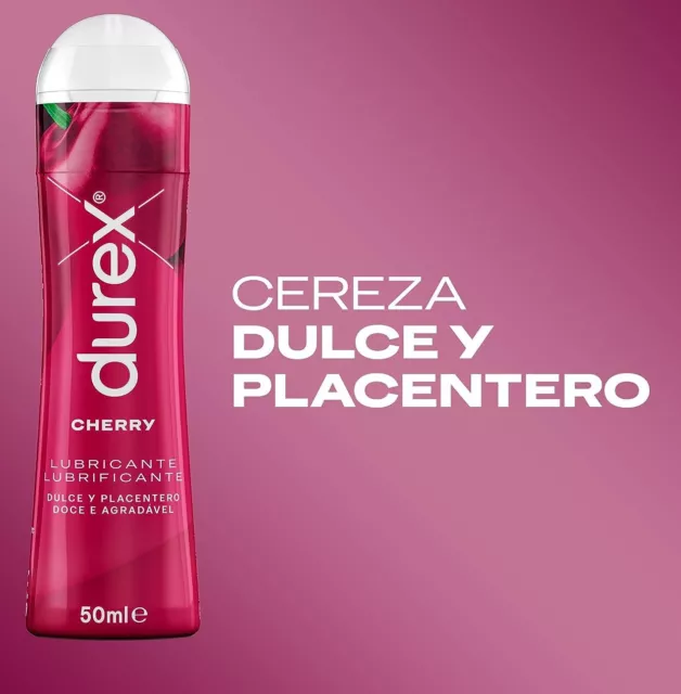 Durex Gel Lubricante sexual sabor Cereza 50 ml base agua,sexo vaginal,oral,anal