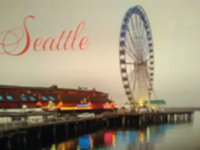 New Post Card The Great Wheel Reflections Seattle Washington