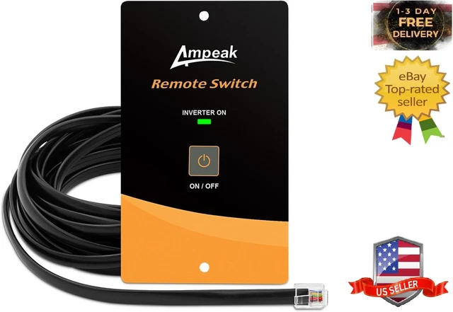 REMOTE ON/OFF SWITCH for 1000W-3000W Power Inverters with 20 Ft Cable ...