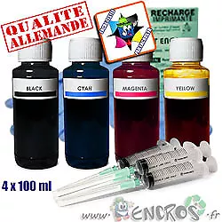 Recharge Kit Encre 4x100ML Couleurs universelles pour CANON