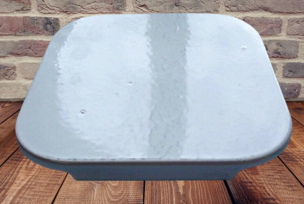 Antik Untersetzer Emailliert Art Der Tisch Old 22,5 X 22,5 CM Vintage