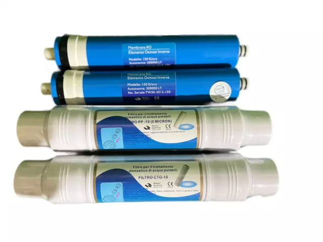 Kit Ricambio Filtri E Membrane Per Depuratore Osmosi Inversa Ro Pad 300 Ropad