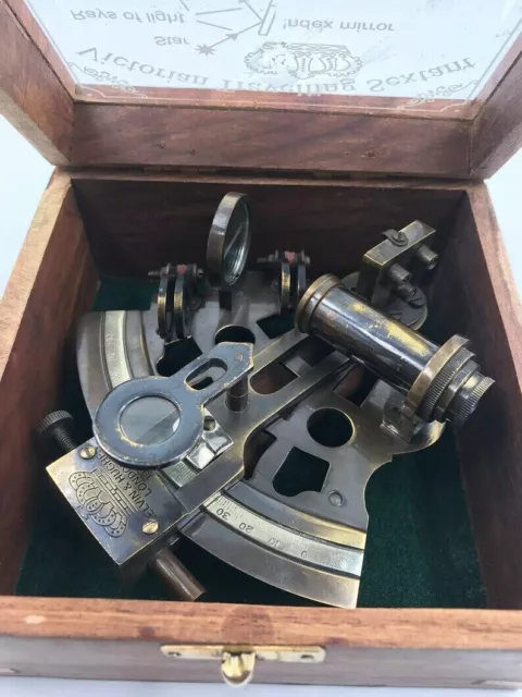 Sextante Instrumento Real Pesado Con Caja de Madera Kelvin & Huges Londres 1917