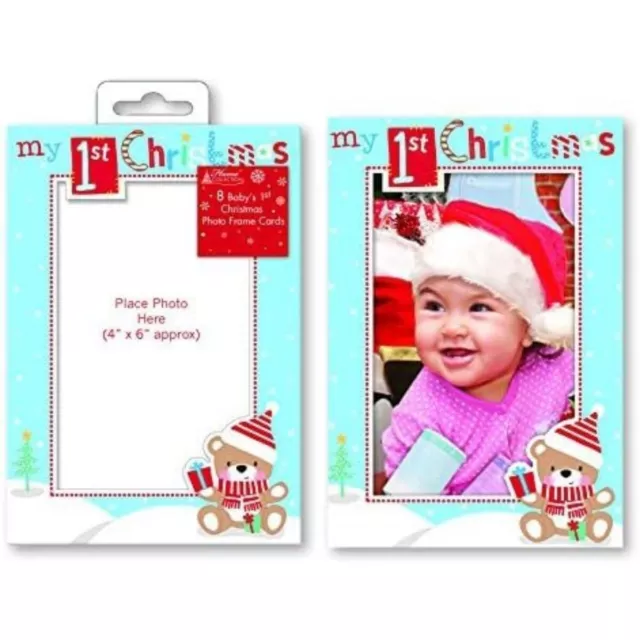 8x Babys First Chrstmas Photo Frame Keepskes Cards Xmas Cards Kids Gifts Decor