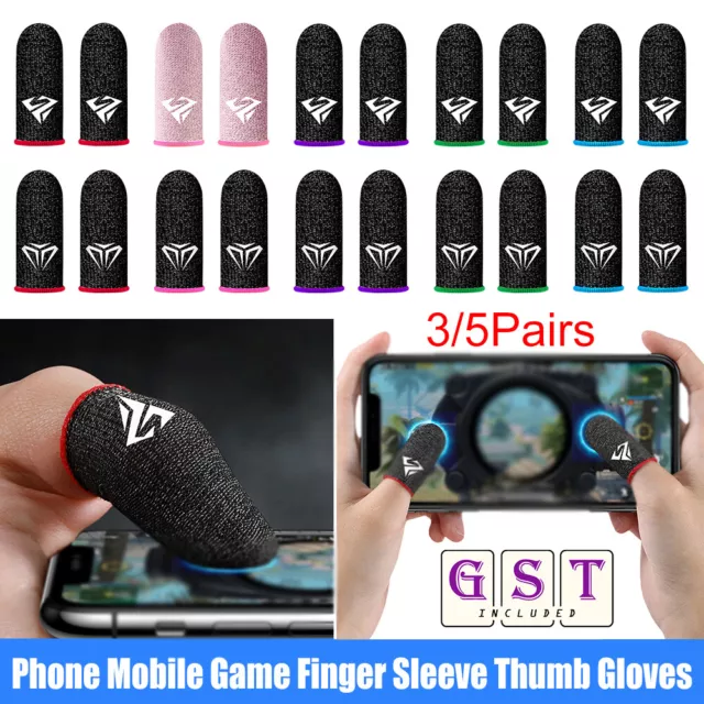 10x Phone Mobile Game Finger Sleeve Thumb Gloves Sweatproof Gamer For PUBG