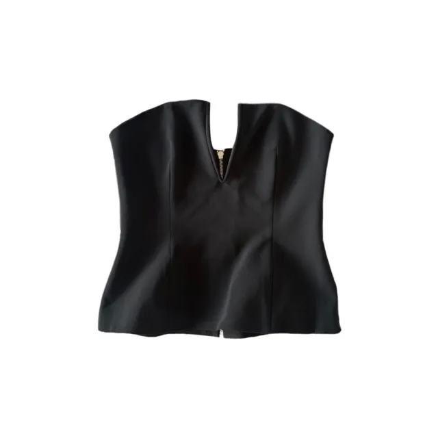 Nicholas Women's Black Ponte Strapless Bustier Top, Retails for $154. Size M