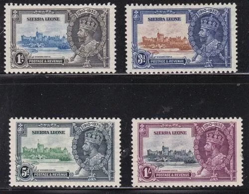 Album Treasures Sierra Leone  Scott #166-169  George V  Silver Jubilee   MH