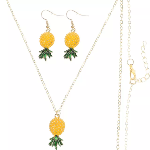 Ananas-Ohrring-Halskette Fräulein Halsketten Für Frauen