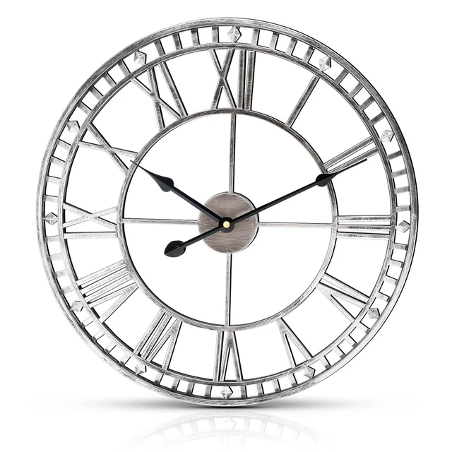 Garden Clock, New Big Roman Numerals Giant Open Face Metal Large