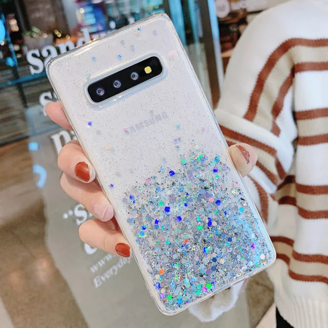 Clear Phone Case For Samsung Galaxy Bling Sparkle Soft TPU Silicone Back Cover