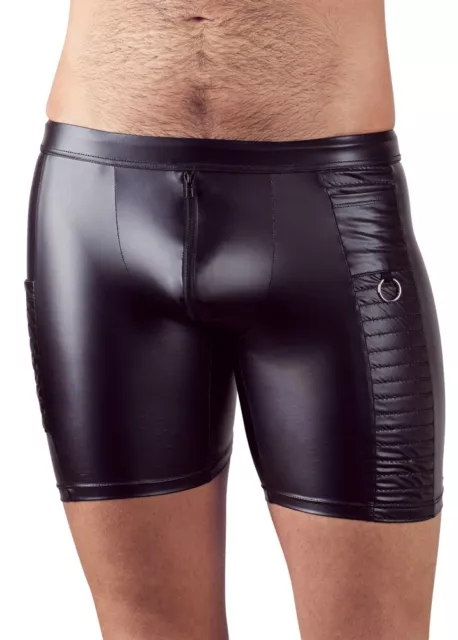 Pantaloncino Nero modello da Ciclista Sexy Intimo per Uomo con cerniera apribile