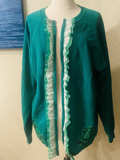 Vintage Custom Made St. Patrick’s Day Sweatshirt Size XL Women’s