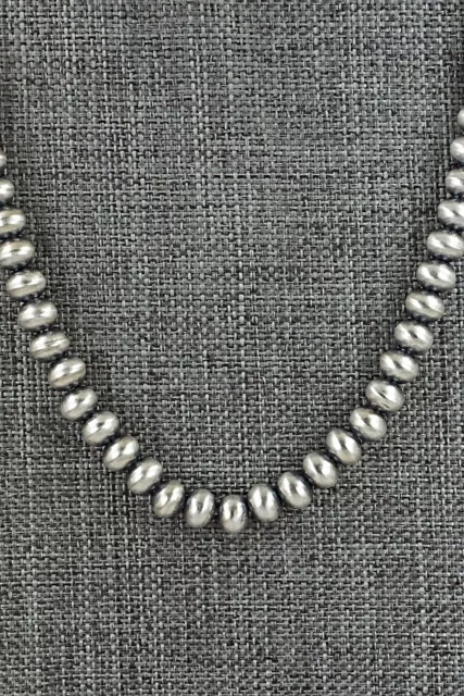 Sterling Silver Navajo Pearl Necklace 18" - Dorinda Mariano