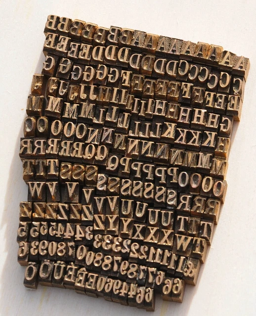 Prägeschrift 4,5 mm Messingschrift Buchbinder Messing Buchbinden Vergoldepresse!