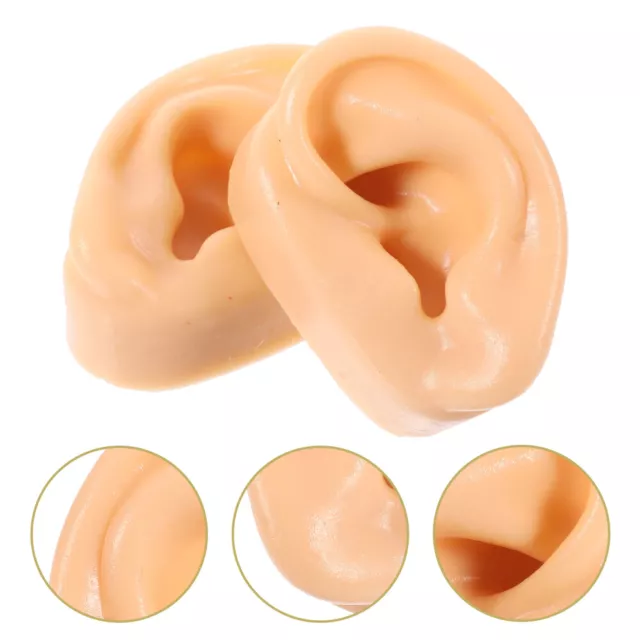 Pair of Soft Silicone Human Ear Models for Halloween-GV